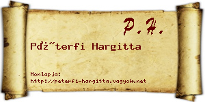 Péterfi Hargitta névjegykártya